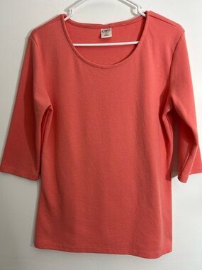 CATO women’s  Coral Ribbed Scoop Neck Top